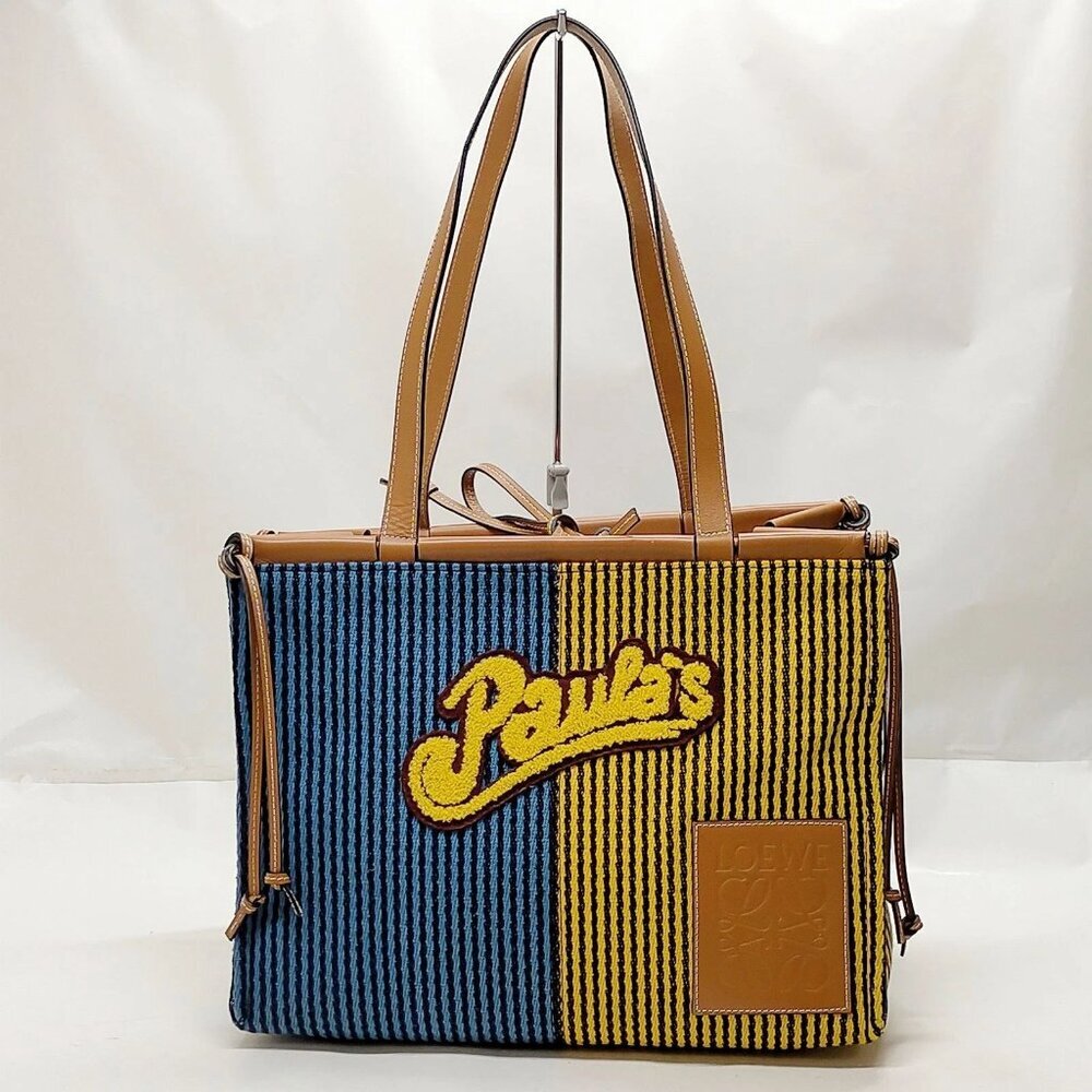 LOEWE Tote Bag Yellow Canvas 550-071725